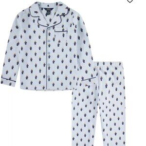 2-Piece Polo Bear Long-Sleeve Shirt and Pant Pajama Set- Boys Size L - NWT!